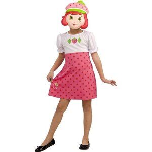 Toddler Strawberry Shortcake Halloween Costume Dress &  Mask Dress Up Size 4 - 6
